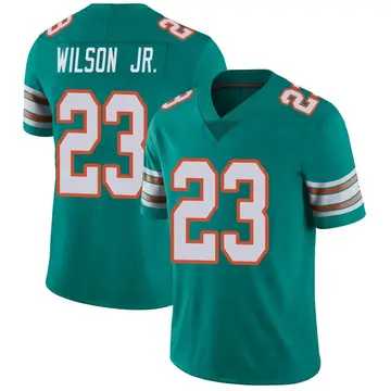 Nike Jeff Wilson Jr. Men's Limited Miami Dolphins Aqua Alternate Vapor Untouchable Jersey