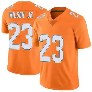 Nike Jeff Wilson Jr. Men's Limited Miami Dolphins Orange Color Rush Jersey