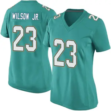 Nike Jeff Wilson Jr. Women's Game Miami Dolphins Aqua Team Color Jersey