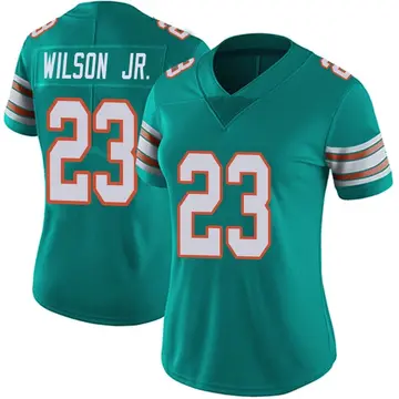 Nike Jeff Wilson Jr. Women's Limited Miami Dolphins Aqua Alternate Vapor Untouchable Jersey