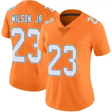 Nike Jeff Wilson Jr. Women's Limited Miami Dolphins Orange Color Rush Jersey