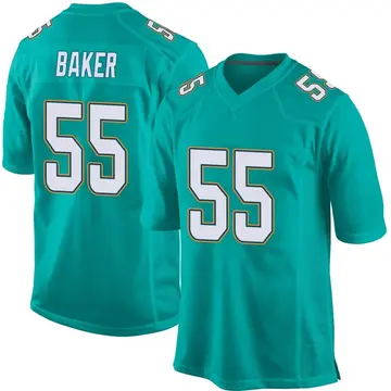 Nike Jerome Baker Youth Game Miami Dolphins Aqua Team Color Jersey