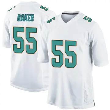 Nike Jerome Baker Youth Game Miami Dolphins White Jersey