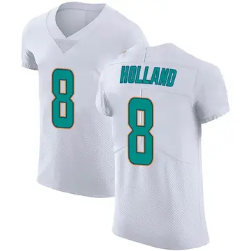 Nike Jevon Holland Men's Elite Miami Dolphins White Vapor Untouchable Jersey