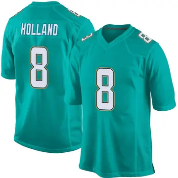 Nike Jevon Holland Youth Game Miami Dolphins Aqua Team Color Jersey