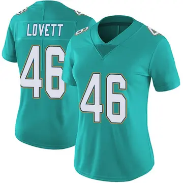 Nike John Lovett Women's Limited Miami Dolphins Aqua Team Color Vapor Untouchable Jersey