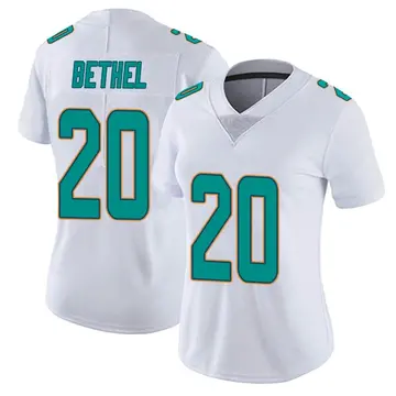 Nike Justin Bethel Women's Miami Dolphins White limited Vapor Untouchable Jersey