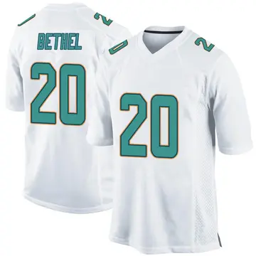 Nike Justin Bethel Youth Game Miami Dolphins White Jersey