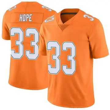 Nike Larry Hope Men's Limited Miami Dolphins Orange Color Rush Jersey