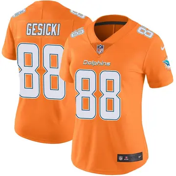 Nike Mike Gesicki Women's Limited Miami Dolphins Orange Color Rush Jersey