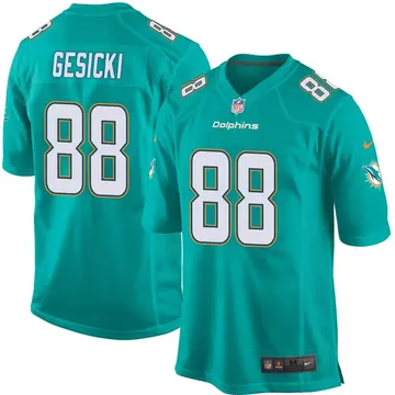 Nike Mike Gesicki Youth Game Miami Dolphins Aqua Team Color Jersey