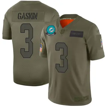 Nike Myles Gaskin Men's Limited Miami Dolphins Camo 2019 Salute to Service Jersey