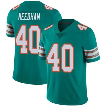 Nike Nik Needham Men's Limited Miami Dolphins Aqua Alternate Vapor Untouchable Jersey