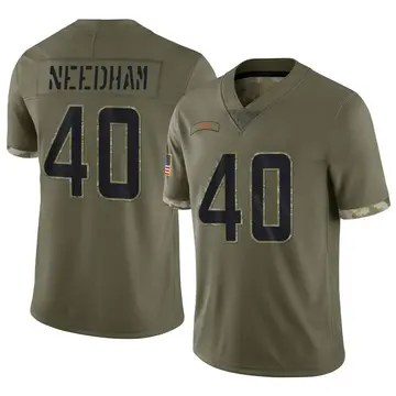 Nike Nik Needham Men's Limited Miami Dolphins Olive 2022 Salute To Service Jersey