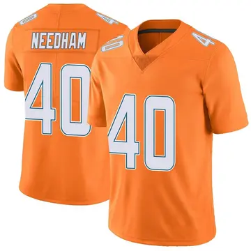 Nike Nik Needham Men's Limited Miami Dolphins Orange Color Rush Jersey
