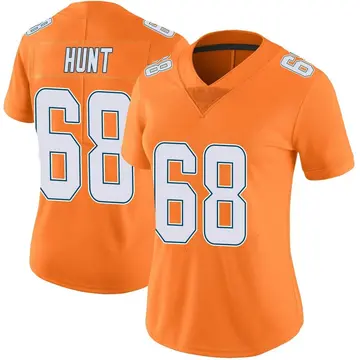 Nike Robert Hunt Women's Limited Miami Dolphins Orange Color Rush Jersey