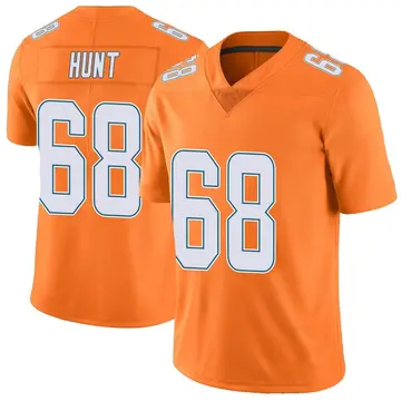 Nike Robert Hunt Youth Limited Miami Dolphins Orange Color Rush Jersey