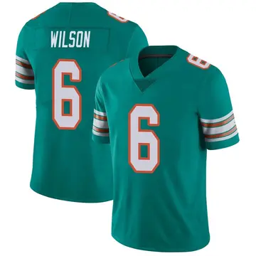 Nike Stone Wilson Men's Limited Miami Dolphins Aqua Alternate Vapor Untouchable Jersey