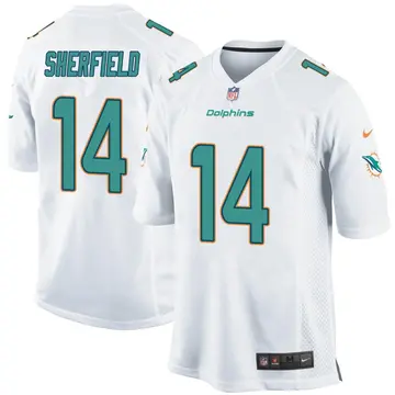 Nike Trent Sherfield Men's Game Miami Dolphins White Jersey
