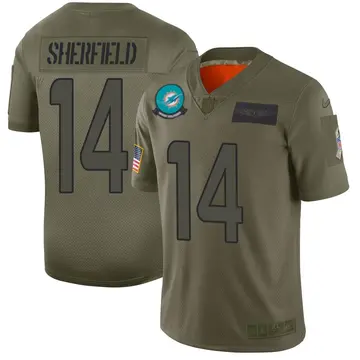 Nike Trent Sherfield Men's Limited Miami Dolphins Camo 2019 Salute to Service Jersey