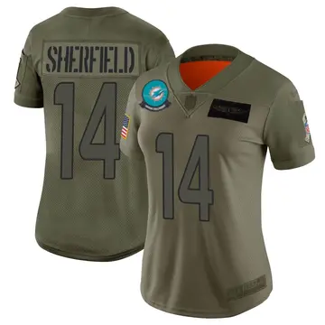 Nike Trent Sherfield Women's Limited Miami Dolphins Camo 2019 Salute to Service Jersey