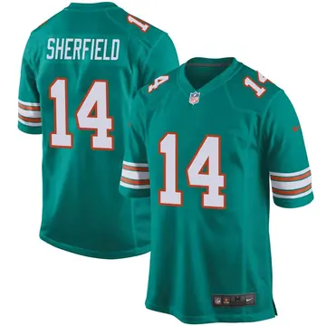 Nike Trent Sherfield Youth Game Miami Dolphins Aqua Alternate Jersey