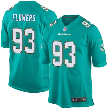 Nike Trey Flowers Youth Game Miami Dolphins Aqua Team Color Jersey