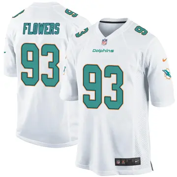 Nike Trey Flowers Youth Game Miami Dolphins White Jersey