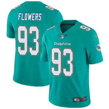 Nike Trey Flowers Youth Limited Miami Dolphins Aqua Team Color Vapor Untouchable Jersey