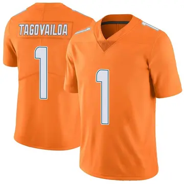 Nike Tua Tagovailoa Men's Limited Miami Dolphins Orange Color Rush Jersey