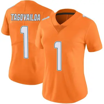 Nike Tua Tagovailoa Women's Limited Miami Dolphins Orange Color Rush Jersey