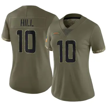 Nike Tyreek Hill Women's Limited Miami Dolphins Olive 2022 Salute To Service Jersey