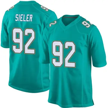 Nike Zach Sieler Youth Game Miami Dolphins Aqua Team Color Jersey