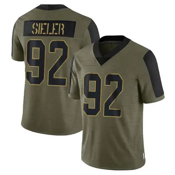 Nike Zach Sieler Youth Limited Miami Dolphins Olive 2021 Salute To Service Jersey